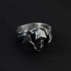 Nordic Mythologie Odin Crow Ring Mannen Viking Wolf Rvs Ring Scandinavische Amulet Sieraden