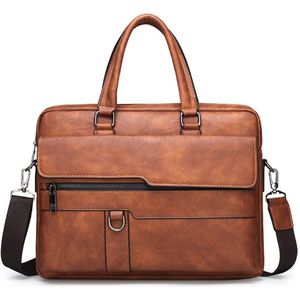 Dihope Mannen Aktetas Tas Business Famous Brand Lederen Schoudertas Messenger Bags Kantoor Handtas 13.3 Inch Laptop
