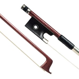 4/4 Strijkstok Carbon Fiber Strijkstok 4/4 Viool Fiddle Bow Ebony Kikker W/Parijs Eye Inlay Brown Kleur