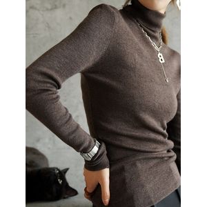 Hirsionsan Slim Soft Basic Trui Vrouwen Koreaanse Solid Lange Mouwen Gebreide Jumper Dieptepunt Dames Trui 12 Kleuren