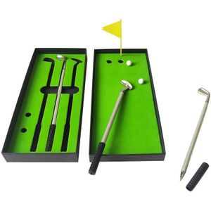 Creatieve Golf Doos Balpen Golf Toernooi Set Metalen Club Pen Mini Golf Putter Pen