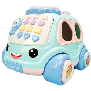 Leuke Baby Educatief Speelgoed Pull Touw Cartoon Auto Met Rammelaar Puzzel Muziek Magic Baby