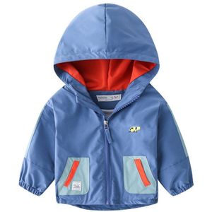 Jongen Jassen Kinderen Casual Mode Windjack Kleuraanpassing Lange Mouw Kapmantel Kinderen Lente Herfst Waterdichte Buitenste