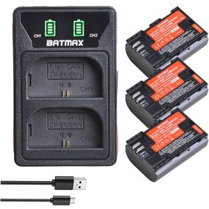 Pan Japan Mobiele 2Pcs 2040Mah LP-E6 LP-E6N Lp E6 Batterij + Dual Led Oplader Voor Canon 5D Mark ii Iii Iv 70D 5Ds 6D 5Ds 80D 60D