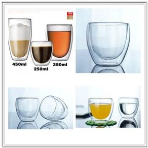 150/250/350/450 Ml Double Wall Hoge Borosilicate Dubbele Laag Glas Thuis Koffie Thee Melk cup Zonder Cover