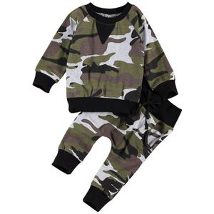 Focusnorm 0-3Y Herfst Causale Kids Baby Jongens Kleding Sets Camouflage Print Lange Mouwen Trui Tops Broek 2 Stuks