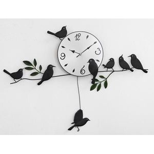 de wandklok woondecoratie quartz klokken schilderen horloge morden vogels unieke ambachtelijke keer sweep