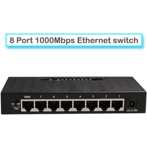 8-Port 100/1000M Gigabit Switch Lan Splitter RJ45 Hub 8 + 1 Poort 1G Vlan gigabit Ethernet Switch Lan Ethernet Snelle Volledige Half Duplex