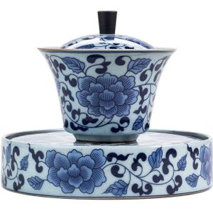 Sancai Terrine Pot Lager Set Antieke Blauw-Witte Thee Hittebestendige Keramische Kung Fu Thee Cup thuis Sopera De Ceramica Gaiwan