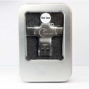 Ingelon 2 In 1 Micro Usb 2.0 Kaartlezer Smart Microsd Sdhc/Sdxc Tf Card Usb Memory Kaartlezer Micro sd Usb Adapter Voor Iphone