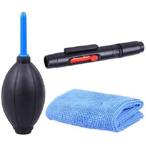Draagbare 3 In 1 Lens Borstelen Cleaner Dust Pen Camera Luchtblazer Doek Cleaning Kit Voor Dslr Soplador de Aire