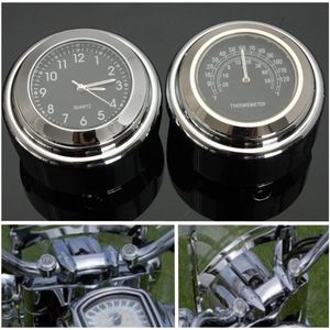 Aluminium Stuur Klok Thermometer 7/8 ""1"" Dial Waterdichte Dia. 45Mm Motorfiets Temp Voor Haley