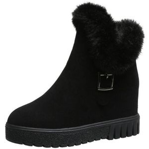 Snowboots Vrouwen Herfst En Winter Dikke Zolen Innerlijke Verhoogd Frosted Enkellaars Plus Fluwelen Katoen laarzen Gesp