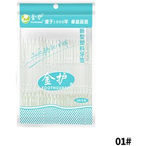 100Pcs Pick Interdentale Borstel Dubbele Kop Geborsteld Voor Tanden Reinigen Tandenstoker Oral Care Tool 6.2 Cm Tandenstokers Tandheelkundige floss