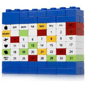 Bricks DIY Perpetual Puzzel Verjaardag Kalender 4 Kleuren Voor Creatieve Kerst/Nieuwjaar