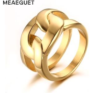 Meaeguet Bijoux Grote Bruiloft Engagement Ring Rvs Club Party Ringen Voor Vrouwen Sieraden Amerikaanse Maat 6-9