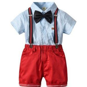Citgeett Zomer Baby Baby Jongens Kleding Set Gentleman Tops Rood Shorts Overalls Zachte Set Kleding