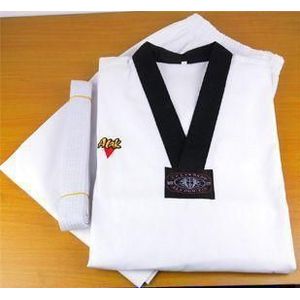 Volwassen zwarte kraag ATAK dobok taekwondo uniformen tae kwon lange mouw kleding set taekwondo kleding trainingspak