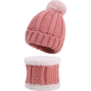 Winter Warm Kinderen Sjaal Bib Bonnet Gebreide Muts Sjaal Cap Baby Head Cover Warm Houden Effen Kleur Hoed Hoofd Accessoires hoofddoek