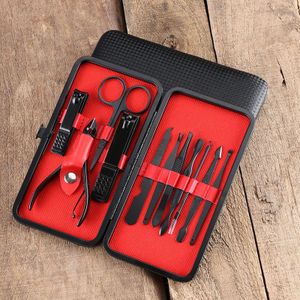 Rood 7-12Pc Schaar Nagelknipper Set Dode Huid Tang Nagel Snijden Tang Pedicure Mes Nail Groef Ontsteking manicure Tool