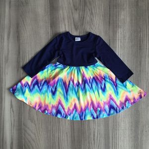 Kinderen Meisjes Kleding Kinderen Fall Jurk Meisjes Gebroken Lijn Tie Dye Jurk