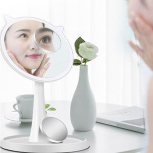 Cosmetische Spiegel Met Lamp Druk Sn Schakelaar, 90-Graden Rotatie, Draagbare Cosmetische Verlichting Spiegel, led Cosmetische Spiegel 10X Ma