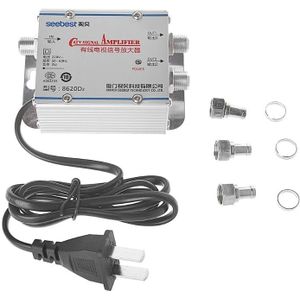 2 Way CATV VCR TV Antenne Signaal Versterker 220V 45-860MHz Booster Splitter Ondersteuning