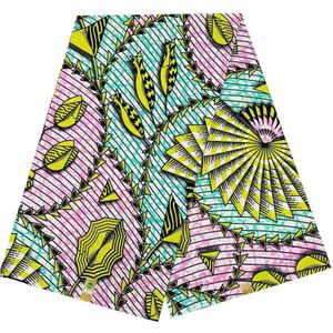 Roze Ankara Gewaxt Stof Katoen Pagne Wax Afrikaanse Super Echte Wax Print 6 Yards Batik Materialen Voor Trouwjurk Ghana lendendoek