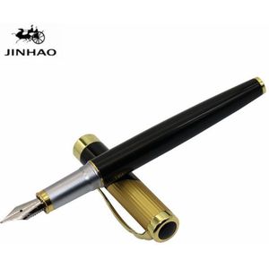 Jinhao9009 Vulpen 0.5 Mm Iridium Pen Luxe Diamond Dark Rode En Gouden Voor Student Office Schrijven Gereedschap Rode Wijn en Zwart