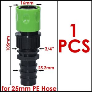 Kesla 1Pcs 3/4 ''Tuin Waterleiding Snelkoppeling Tap Adapter 16Mm 20Mm 25Mm Pe Slang barb Connector Montage Watering Kas