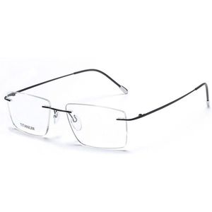 Eleccion Pure Titanium Randloze Glazen Frame Mannelijke Bijziendheid Brillen Mannen Monturen Vierkante Spektakel Vrouwen