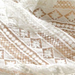 Gaas Stof Wit Kant Tissu Top Cheongsam Jurk Jurk Diy Handgemaakte Patchwork