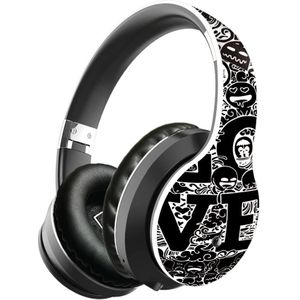 Ikole Draadloze Headset Bluetooth 5.0 Modieuze Graffiti Hoofdtelefoon Foldablel Bass Stereo Gaming Oortelefoon Ondersteuning Mic/Tf/Radio