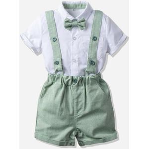 3 Pcs Zomer Pasgeboren Kleding Voor Baby Boy Outfits Koreaanse Gentleman Mode Korte Mouw T-shirt + Shorts Baby Kleding Set BC1868