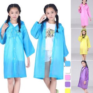 Kids Regenjas Poncho Lange Doorzichtige Plastic Regenjas Cover Waterdicht Hooded Regenkleding Student Kinderen Meisje Jongen Regen Jas