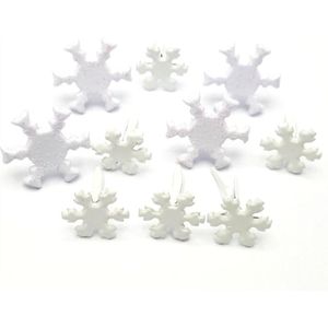 300pcs 12mm 16mm Scrapbooking Metalen Brads Sneeuwvlok Kerstcadeau Wit Glitter Sneeuwvlokken Papier Ambachten Fotoalbum DIY