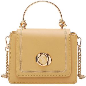 Elegante Vrouwelijke Metalen Ring Tote Tas Zomer Pu Leer Vrouwen Handtas Lock Chain Schouder Messenger tas