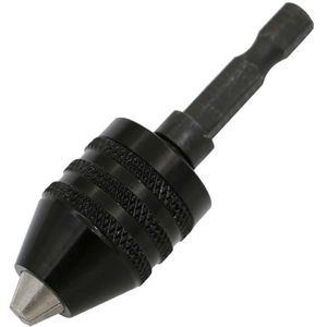 1/4 Inch Hex Shank Snelspanboorhouder Quick Change Adapter Converter 0.3-6.5Mm (Zwart)