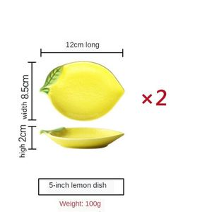 2 Stuks Leuke Lemon Ontbijt Creatieve Dessert Kom Keramische Fruitschaal Japanse Huishoudelijke Ceramica Servies Diner Set Porselein