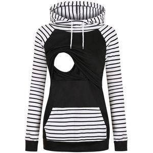 Vrouwen Moederschap Pocket Gelaagde Verpleging Hoodie Winter Moederschap Lange Mouw Verpleging Sweatshirts Tops Voor Borstvoeding