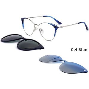 O-Q Club 3 In 1 Magnetische Clip Op Zonnebril Vrouwen Bijziendheid Recept Brillen Frames Optische Cat Eye Glas Mode Brillen