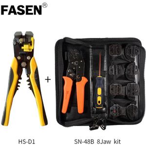 Krimpgereedschap tang set voor XH2.54 pulg/buisvormige/buis/geïsoleerde terminals SN-48 ratchet Crmping tang 8 jaw kit drukken tang
