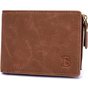 Heren Portemonnee Korte Portemonnee Kleine Mode Zwart Bruin Id Credit Card Holder Purse Portemonnee