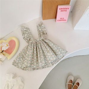 2022 Zomer Baby Meisje Jurk Mode Bloemenprint Mouwloze Bretels Rok Peuter Kleding Kids Meisje Jurk