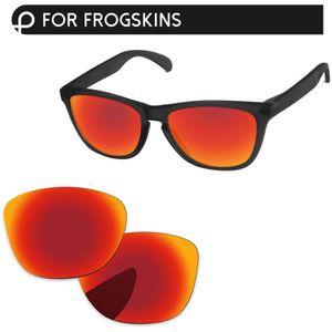 Papaviva Fire Red Spiegel Gepolariseerde Vervanging Lenzen Voor Frogskins OO9013 Zonnebril Frame 100% UVA en UVB Bescherming