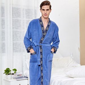 Mannen Katoen Badjassen Dikke Handdoeken Sneldrogende Hotel Badjassen Jacquard 100% Katoenen Pyjama Herfst Winter Gewaad Nachtkleding