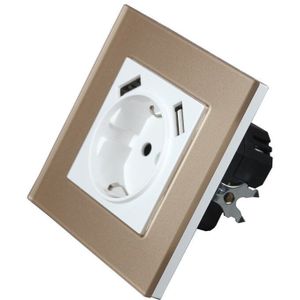 Usb Stopcontact Voor Telefoon Lading Dubbele Usb-poort 5V 2A Usb Electrique Outlet Usb Murale grey Kleur F1-01HH