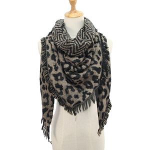 40 # Vrouwen Winter Warm Kasjmier Sjaal Leopard Printing Wrap Lange Sjaal Sjaals En Stola Cape Kwastje Zachte Sjaals foulard