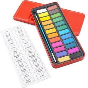 Aquarel Pigment Effen Set 12/18/24 Kleur Beginner Verpakking Draagbare Met Kleur Palet Kunst Levert