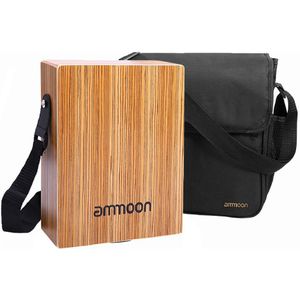 Ammoon Draagbare Reizen Cajon Box Drum Platte Handtrommel Bosrijk Percussie Instrument Met Riem Draagtas